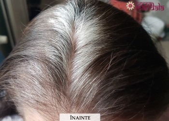 Radacini par alb inainte de vopsire cu Henna Mandala