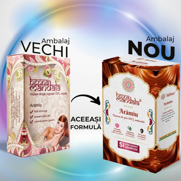 Henna Mandala Aramiu ambalaj vechi si nou