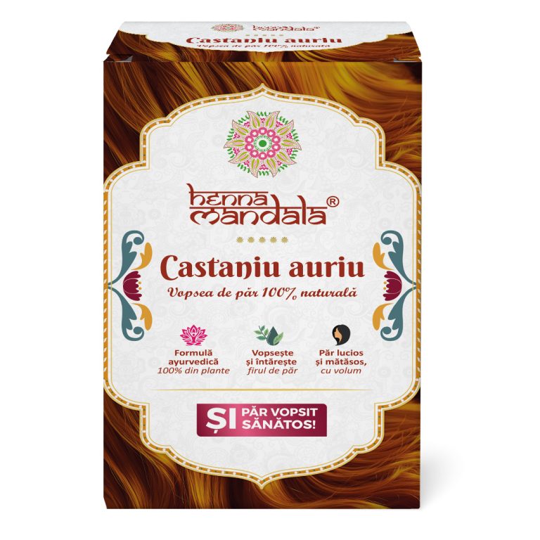 Henna Mandala Castaniu Auriu