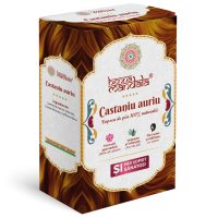 Henna Mandala castaniu auriu cutie noua laterala stanga