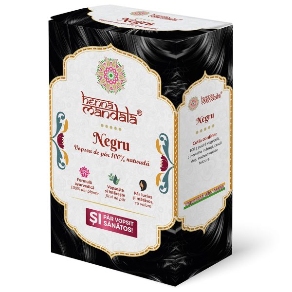 Henna Mandala Negru ambalaj nou
