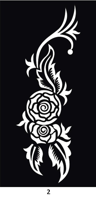 Model autoadeziv henna tatuaje de aplicat pe piele trandafir