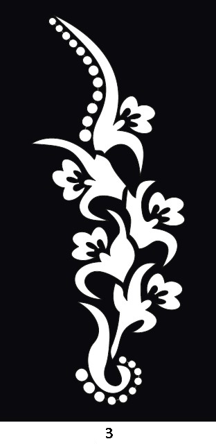 Model autoadeziv henna tatuaje de aplicat pe piele floare