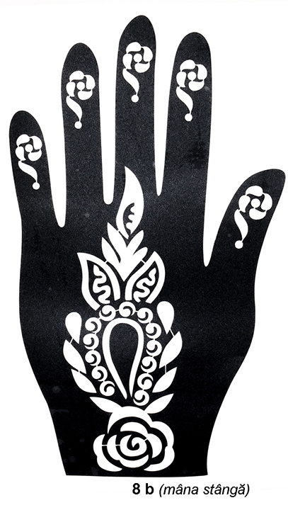 sablon henna tatuaje model indian palma stanga