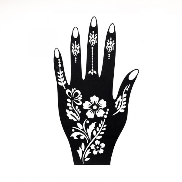 sablon henna tatuaje temporare floral palma stanga