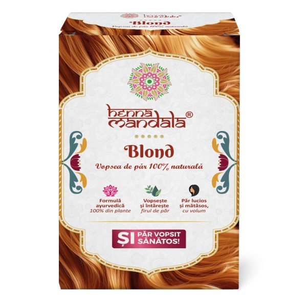 Vopsea 100% naturala Henna Mandala Blond fata
